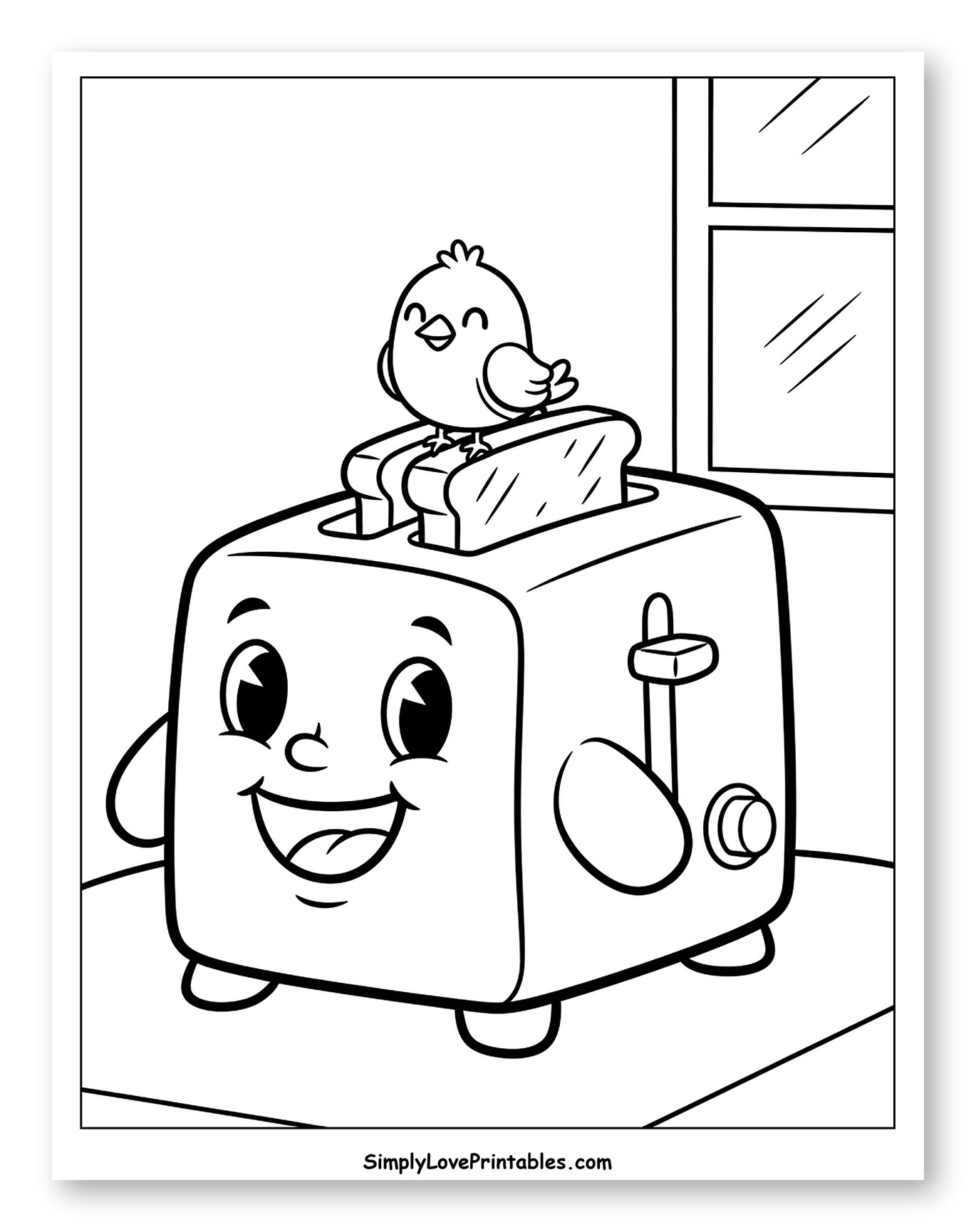 Happy Toaster with Chick on Toast