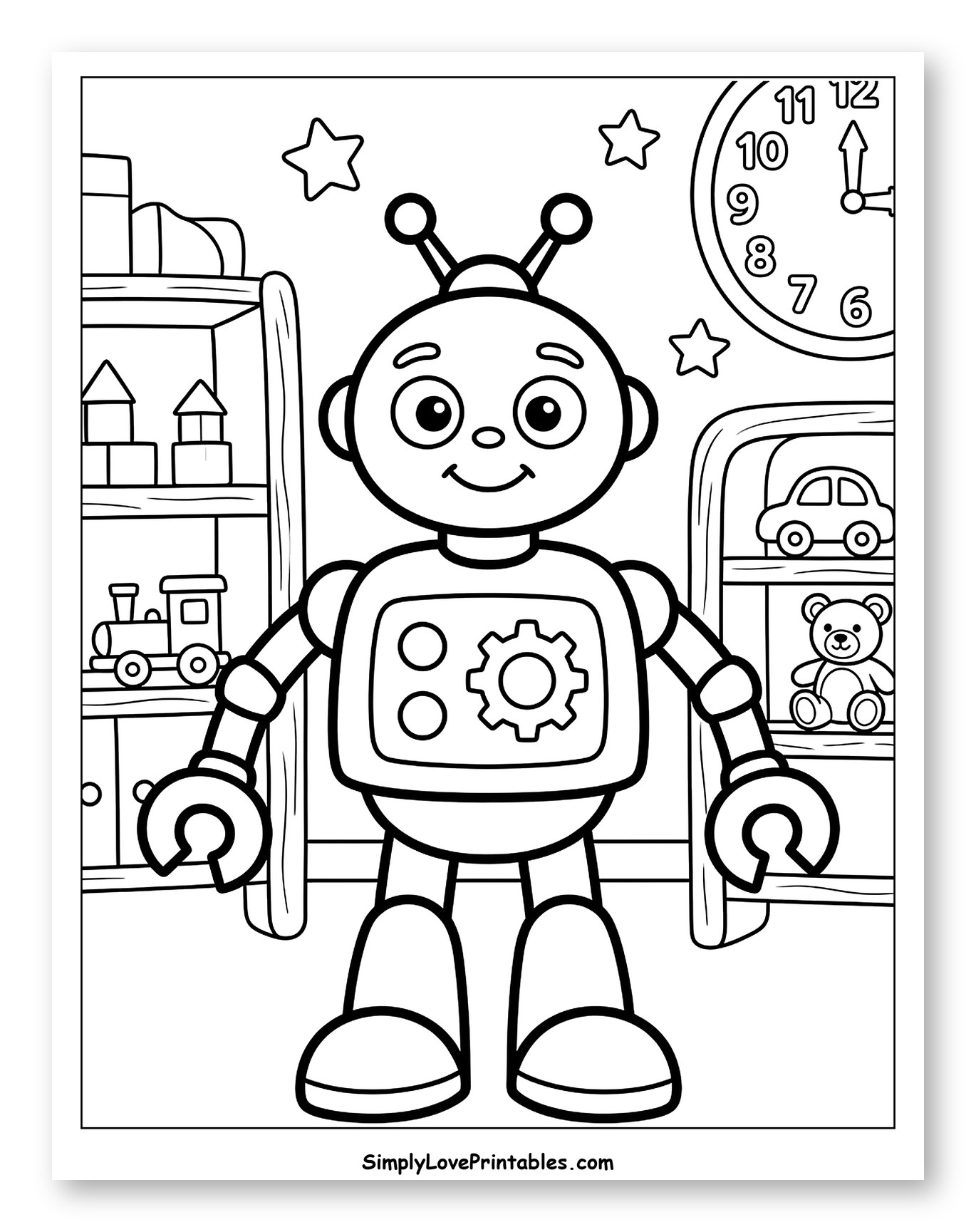 Happy Toy Robot in Santa's Workshop