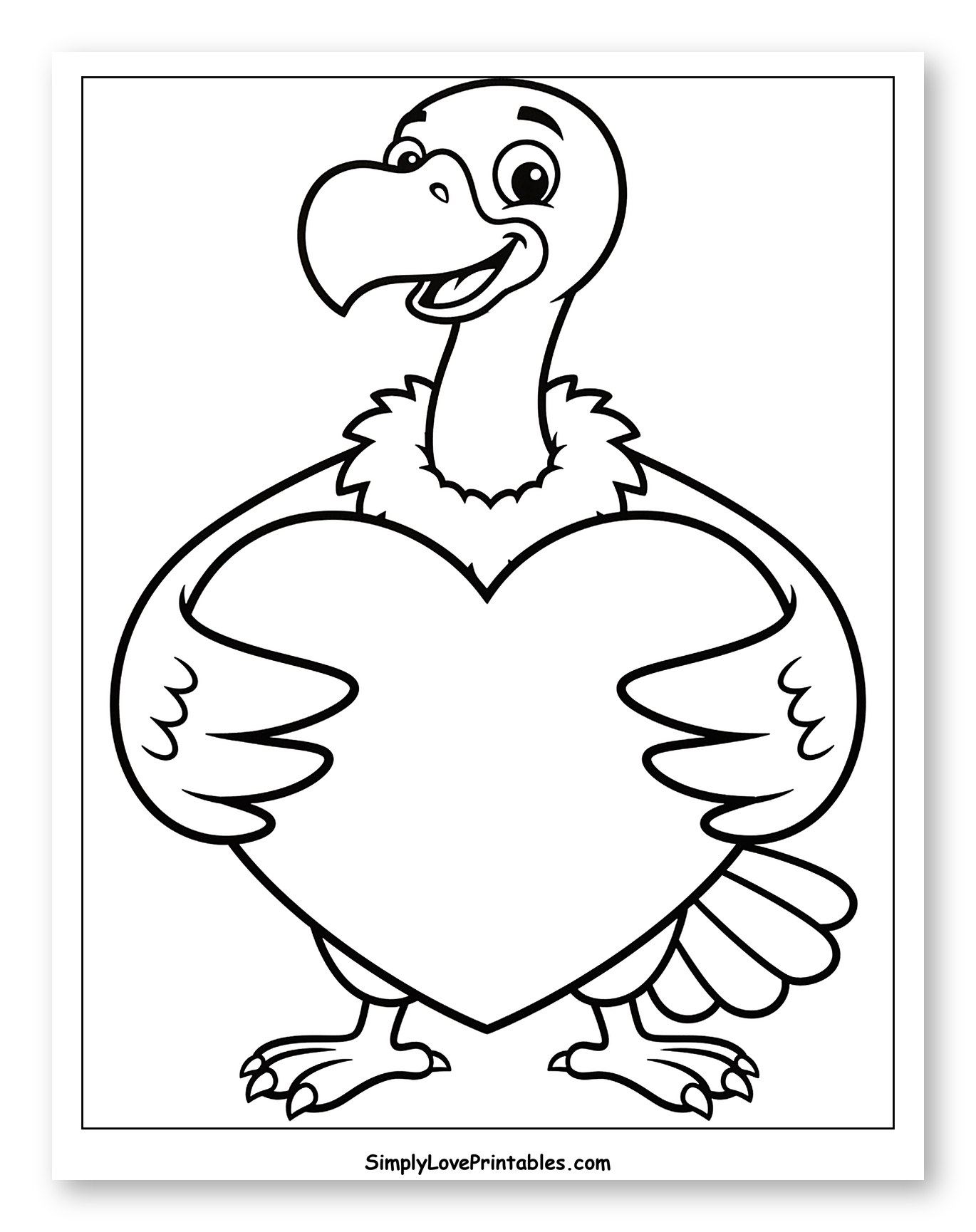 Happy Vulture Holding a Heart