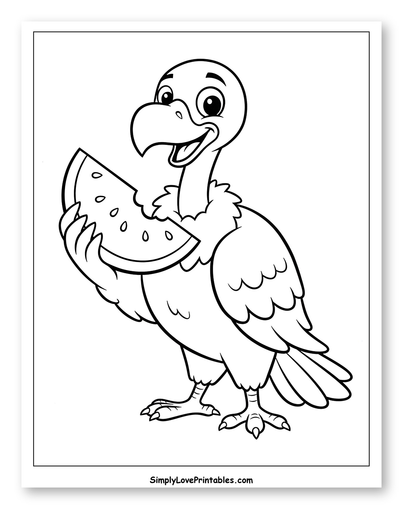 Happy Vulture with Watermelon