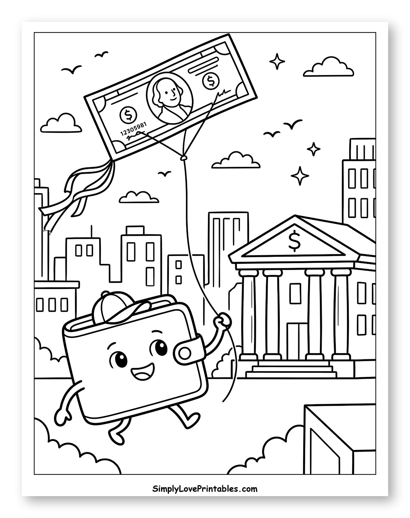 Happy Wallet Flying Dollar Bill Kite