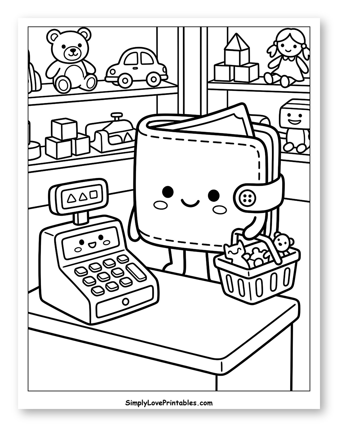Happy Wallet Shopping in Toy Store