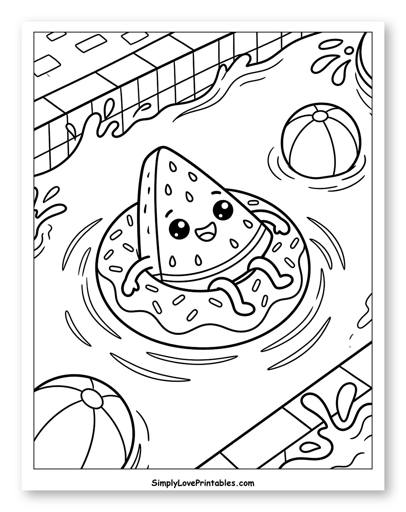 Happy Watermelon in a Donut Floatie