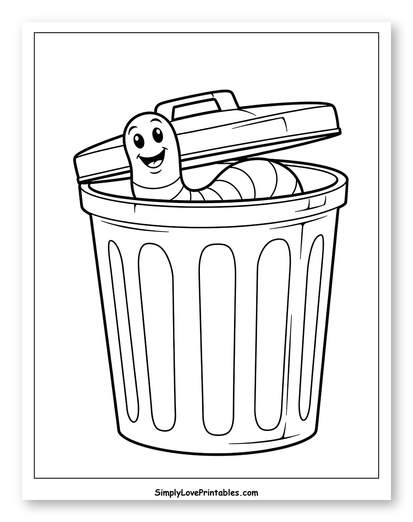 Happy Worm in a Garbage Can