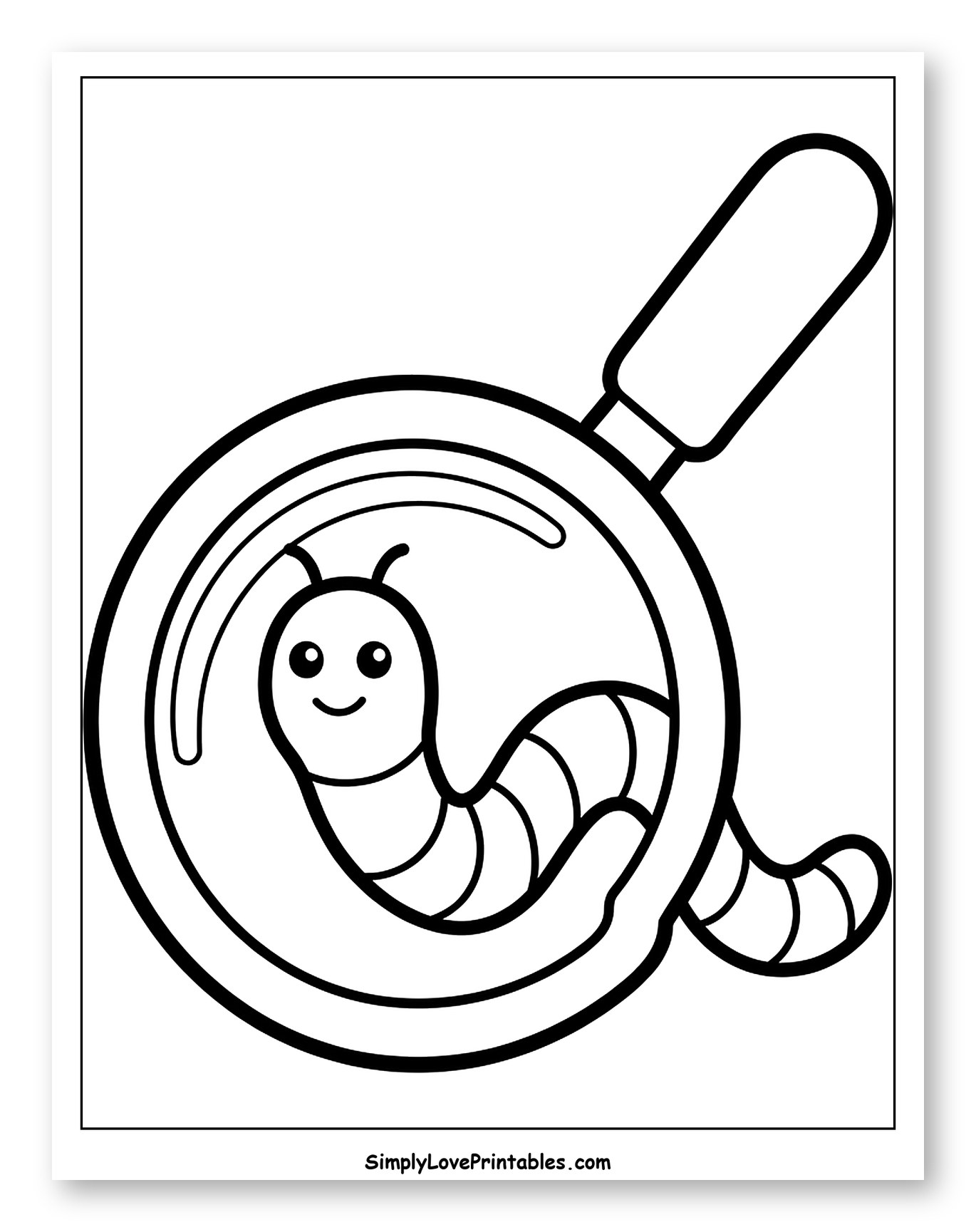 Happy Worm Inside Magnifying Glass