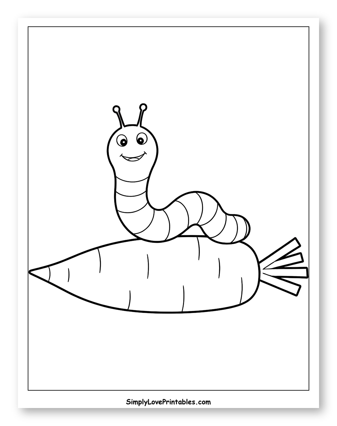 Happy Worm on a Carrot