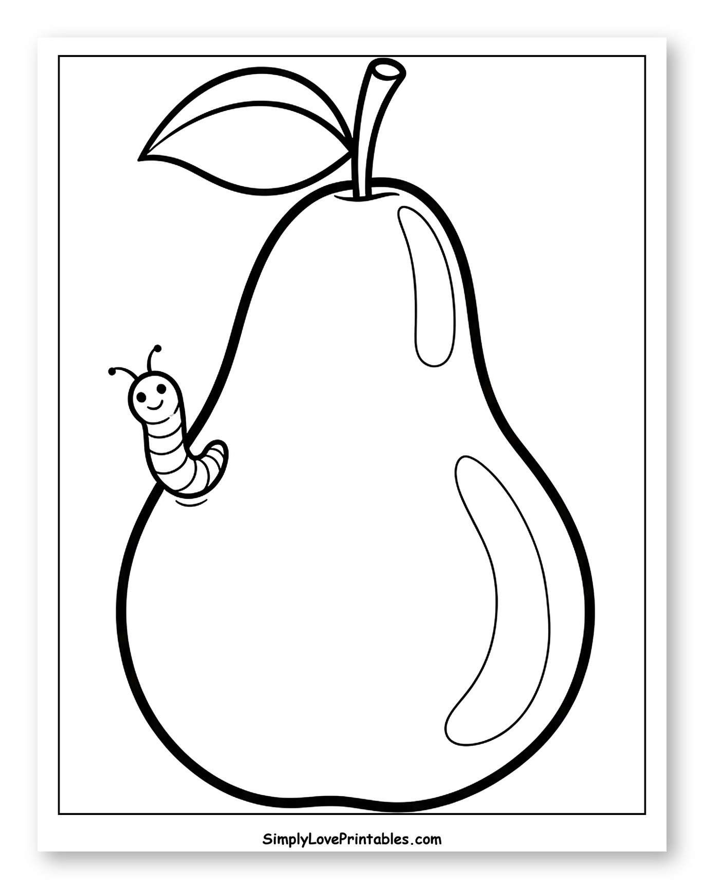 Happy Worm on a Pear