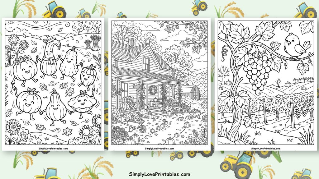 harvest coloring pages featured image