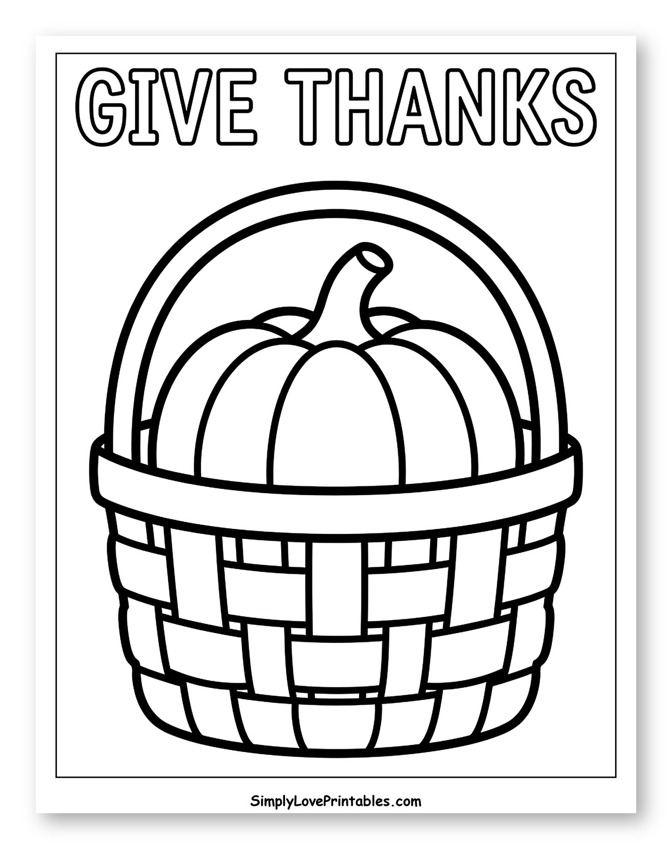 Harvest Pumpkin Basket with Give Thanks Message