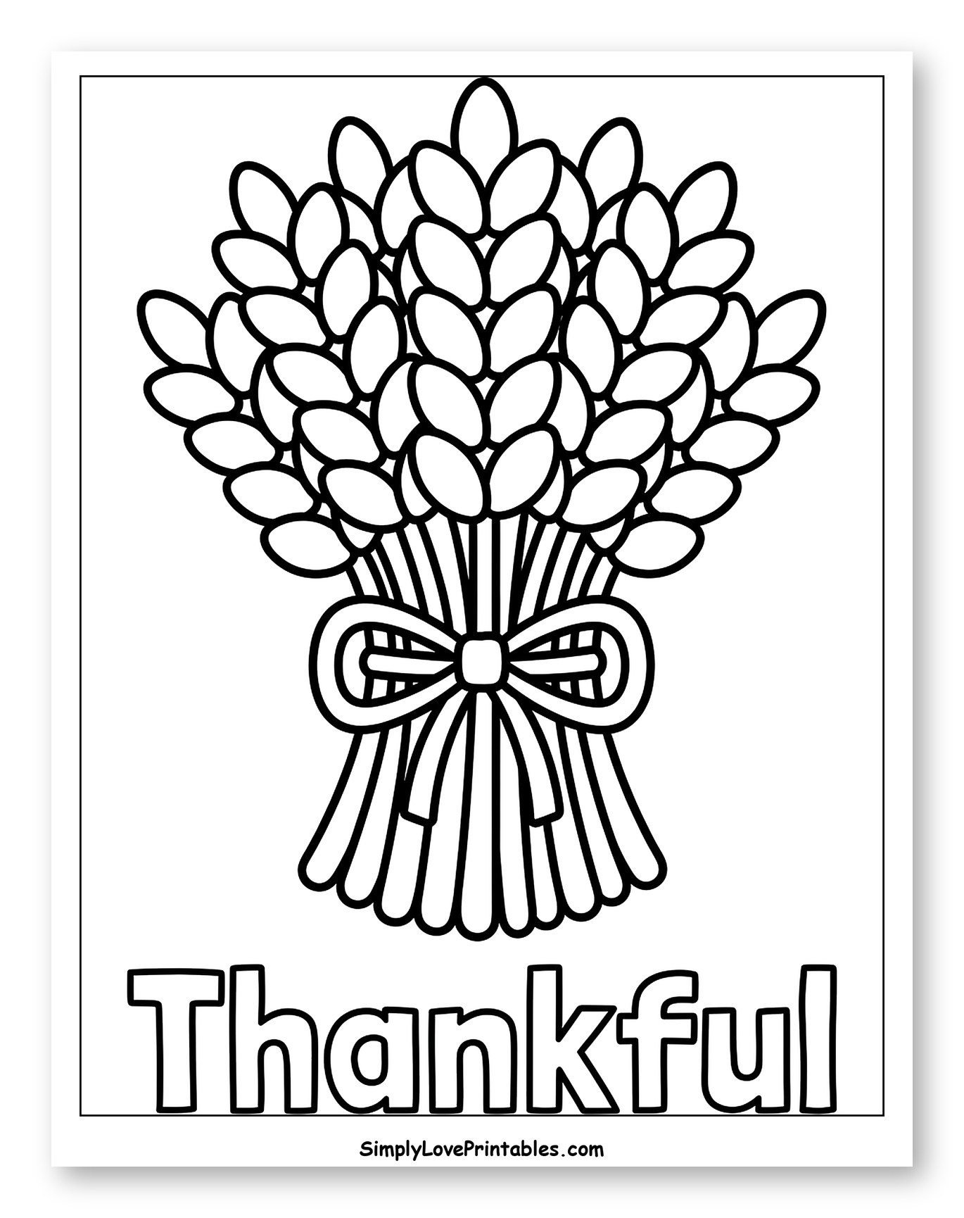 Harvest Wheat Sheaf with Thankful Text