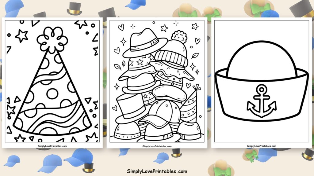 hat coloring pages featured image