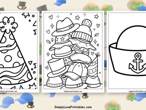 hat coloring pages featured image