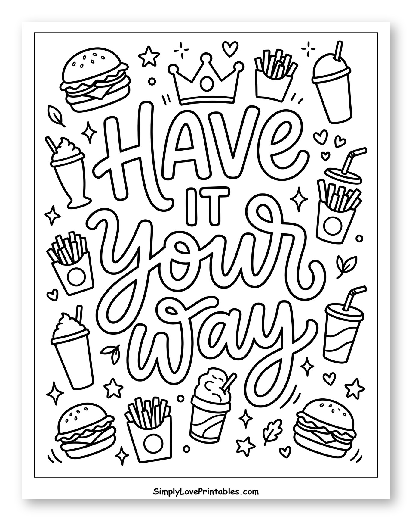 Have It Your Way Fast Food Doodles