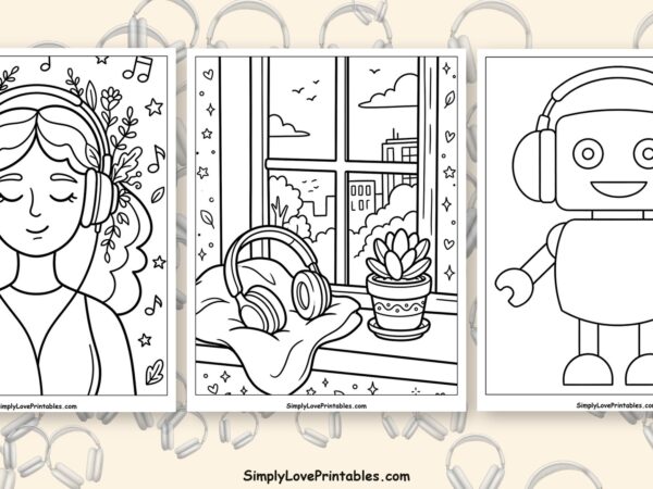 headphone coloring pages featured image