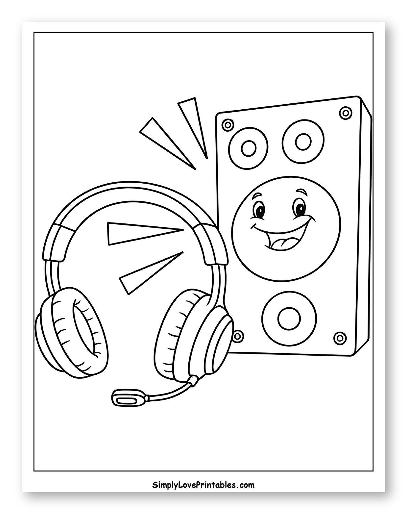 Headphones, Microphone, and Cheerful Speaker