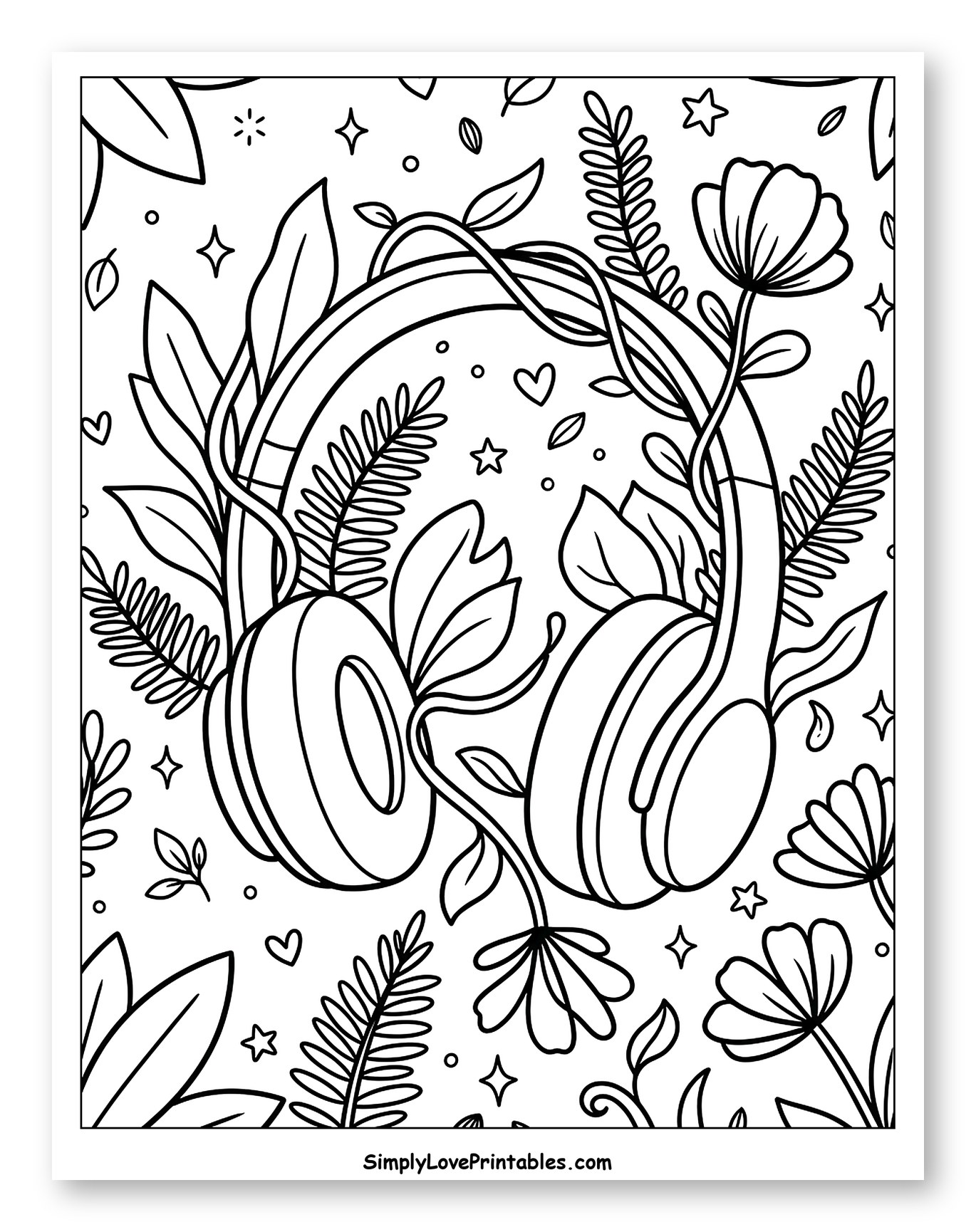 Headphones Wrapped in Lush Foliage