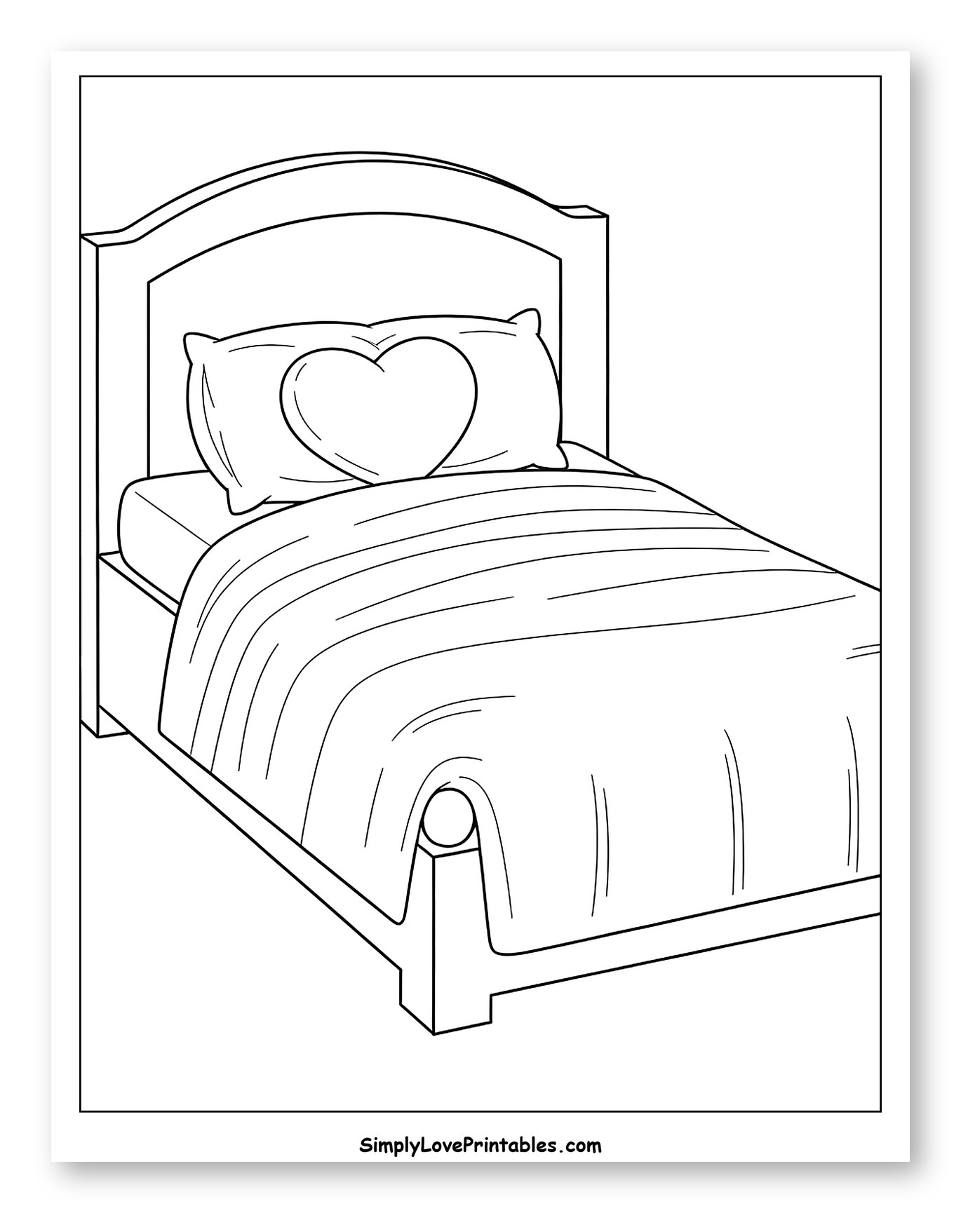 Heart Pillow on a Made Bed