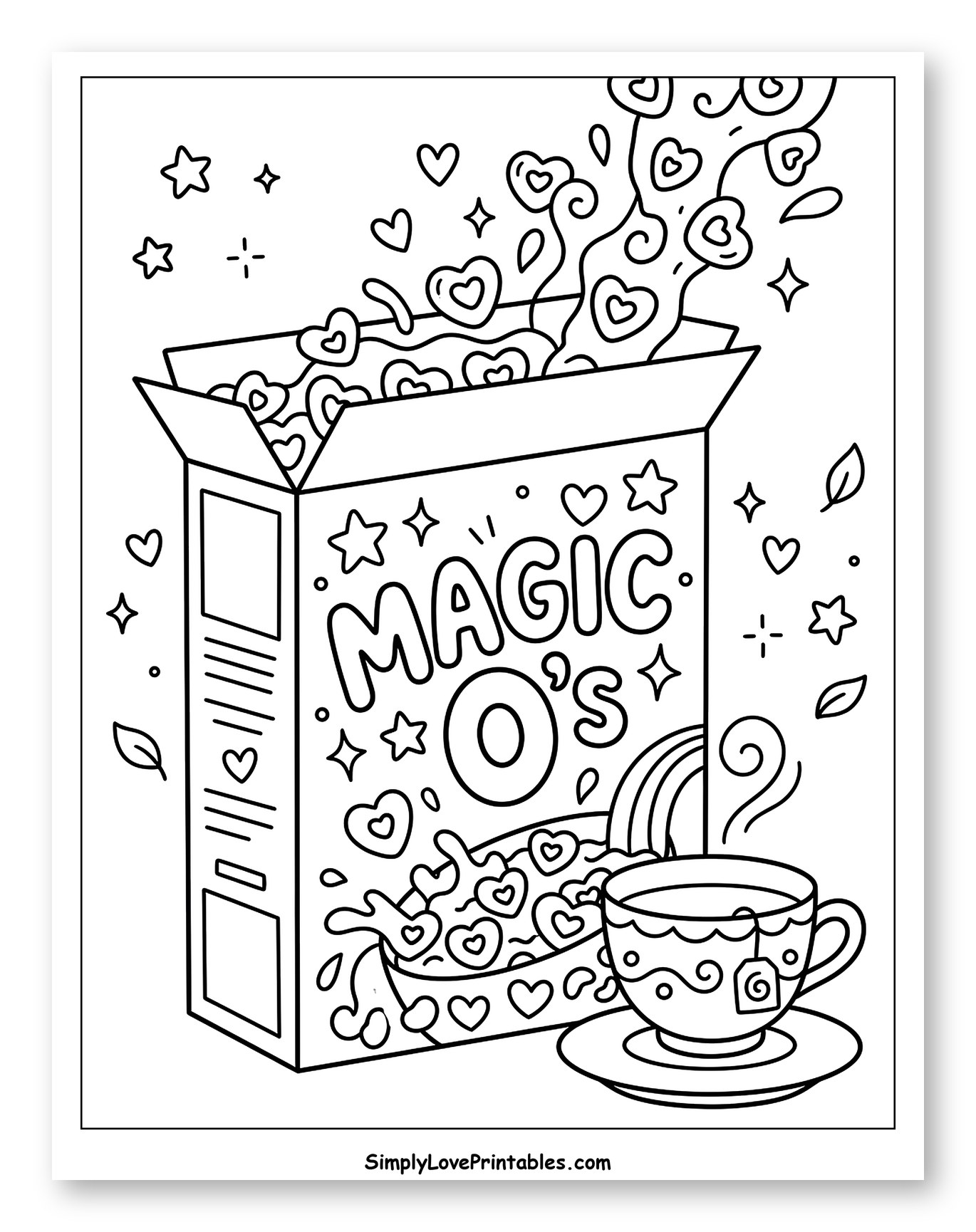 Heart-Shaped Cereal Spilling From Magic O's Box
