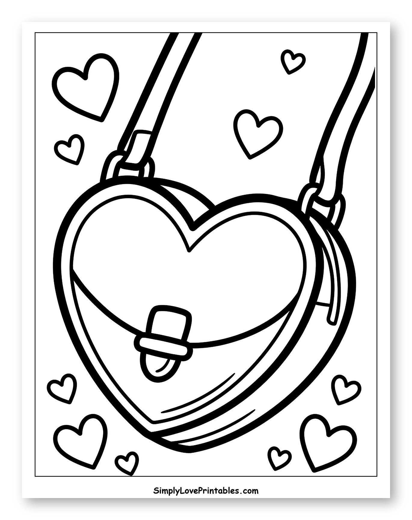 Heart Shaped Purse with Floating Hearts