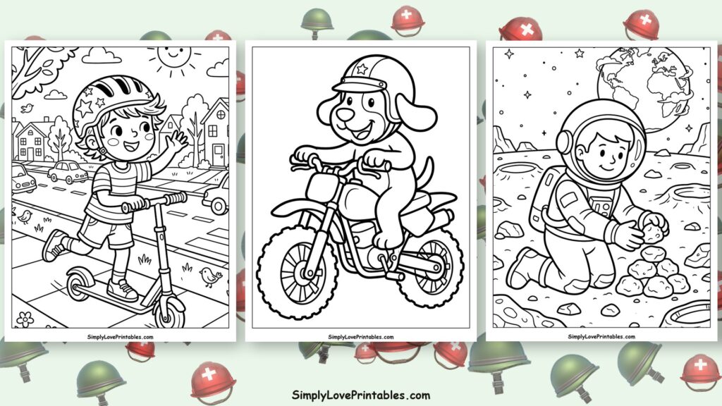 helmet coloring pages featured image