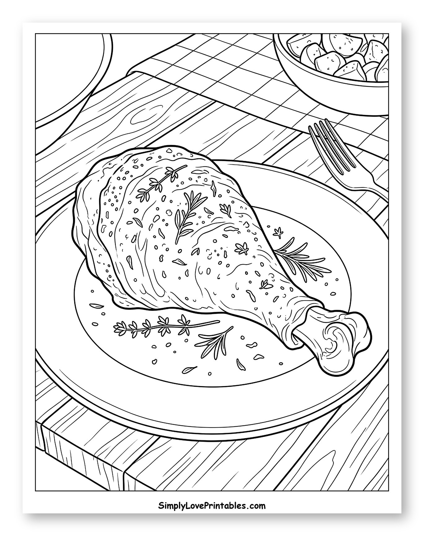 Herb-Roasted Turkey Leg on a Plate