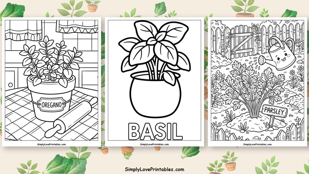 herbs coloring pages featured image