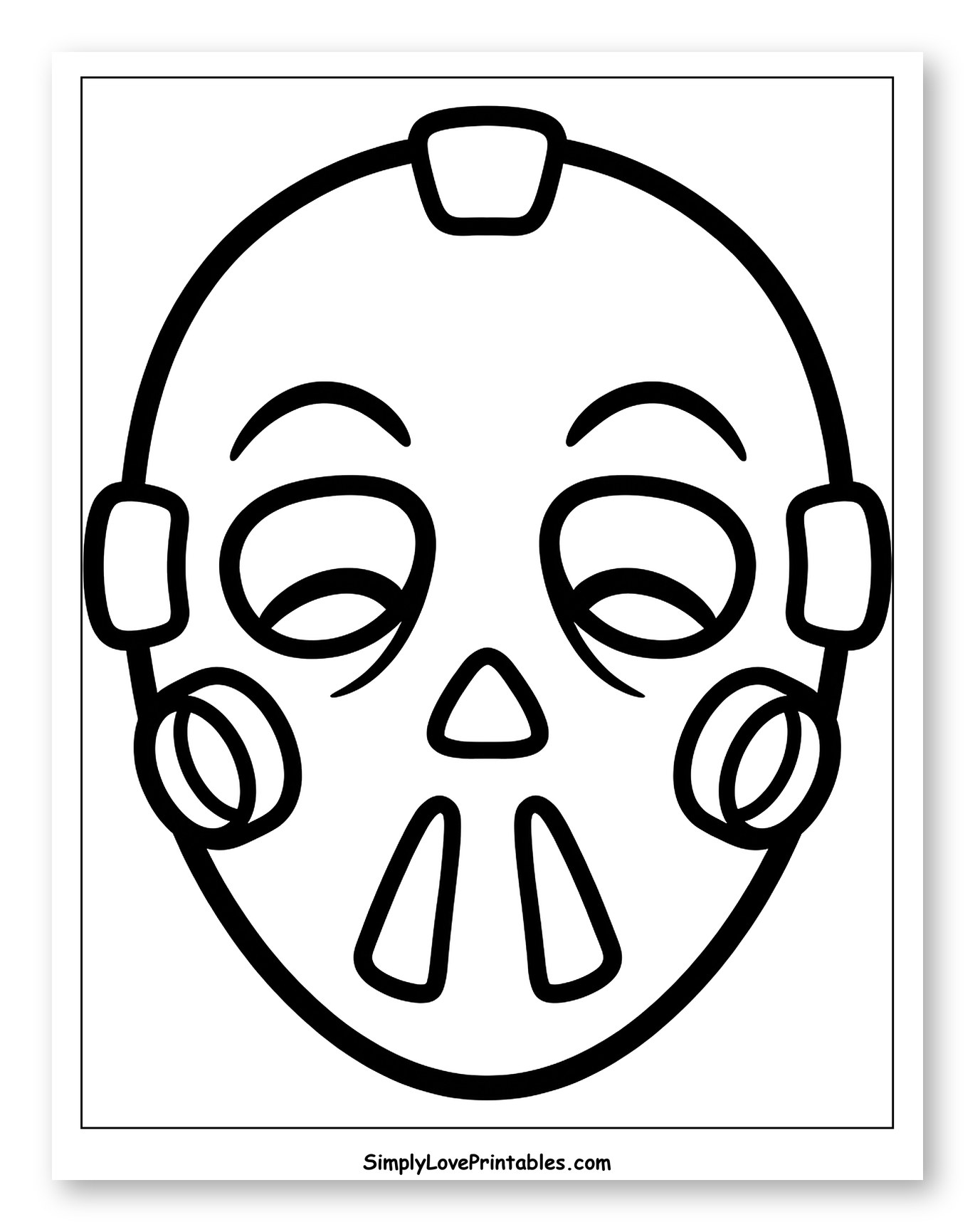 Hockey Mask with Facial Features