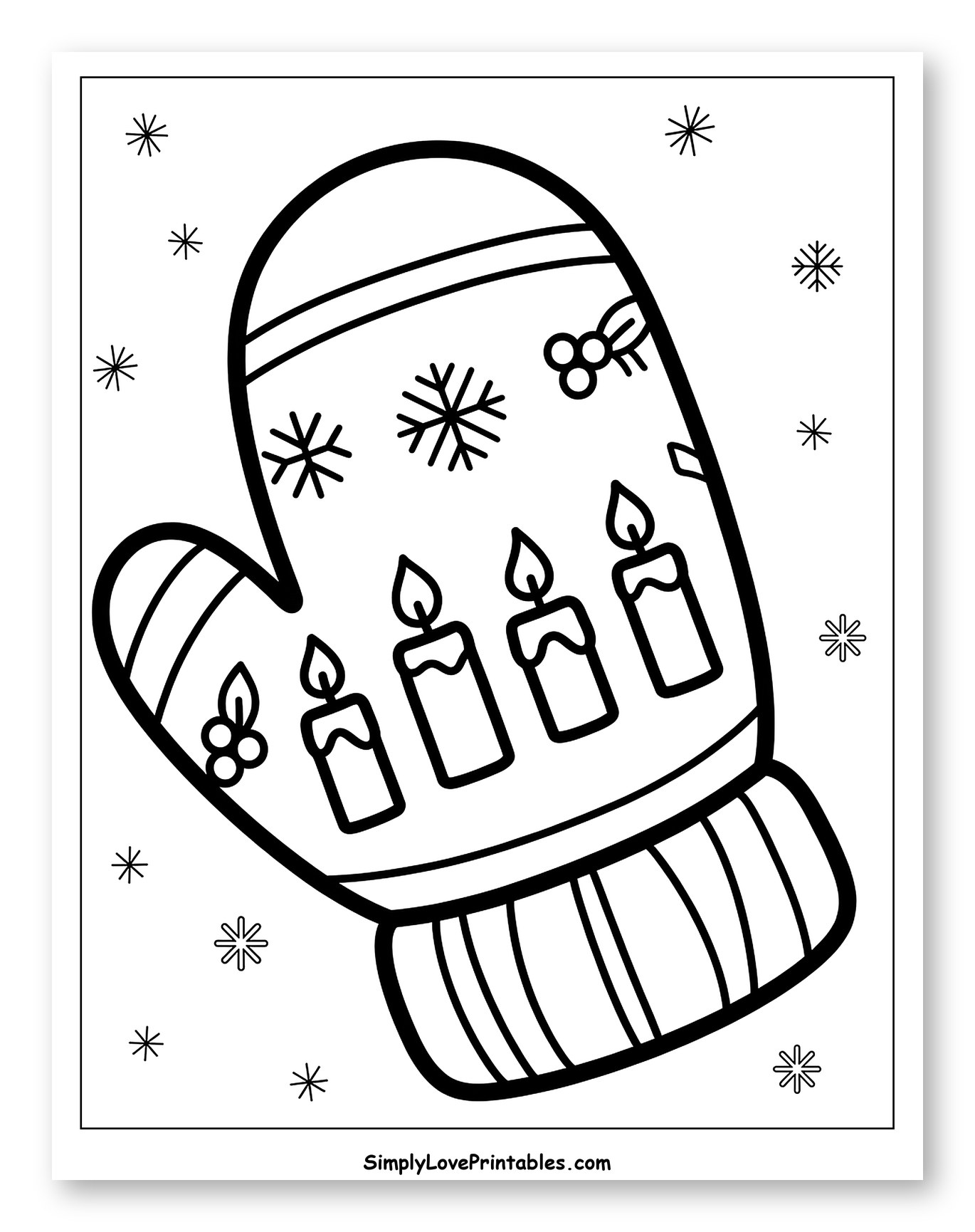 Holiday Mitten with Advent Candles