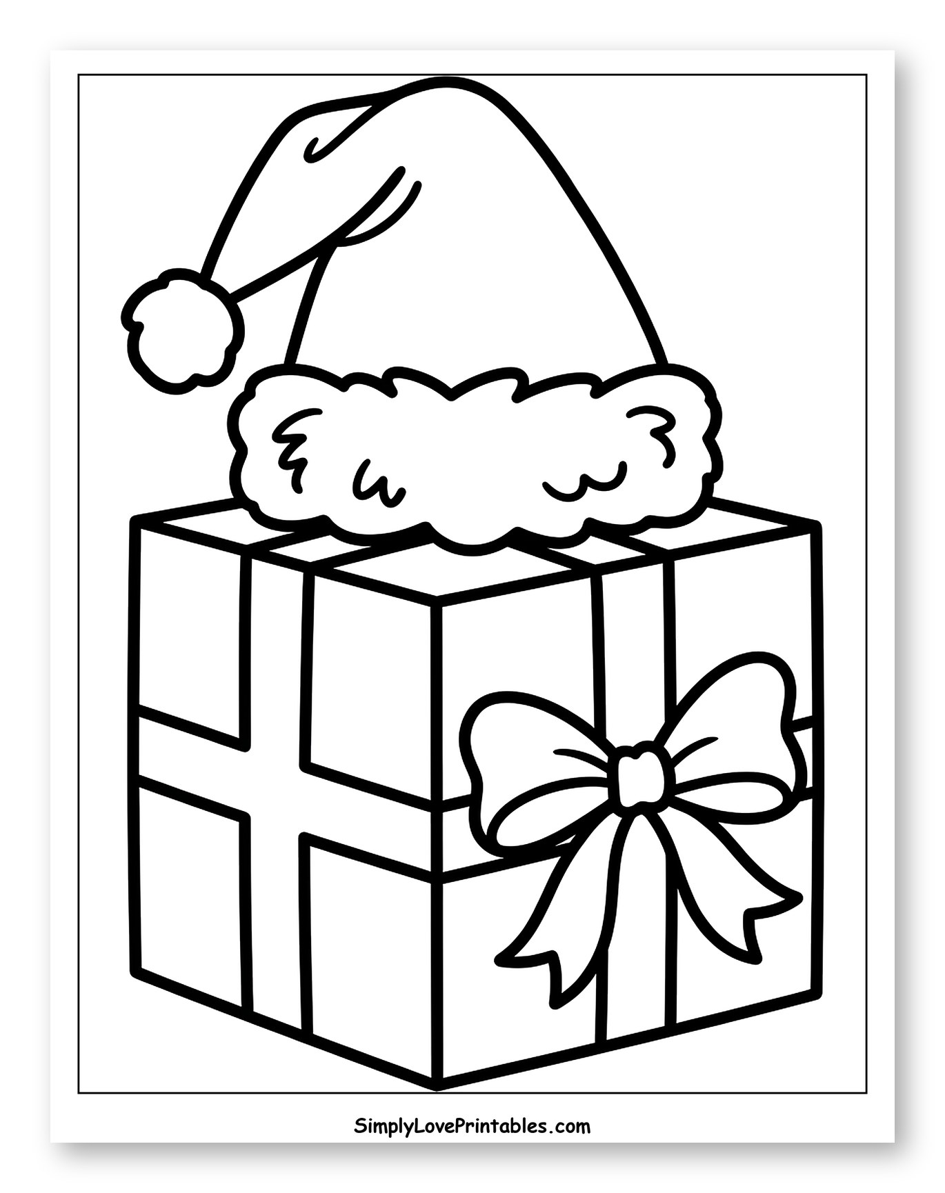 Holiday Present Topped with Santa Hat