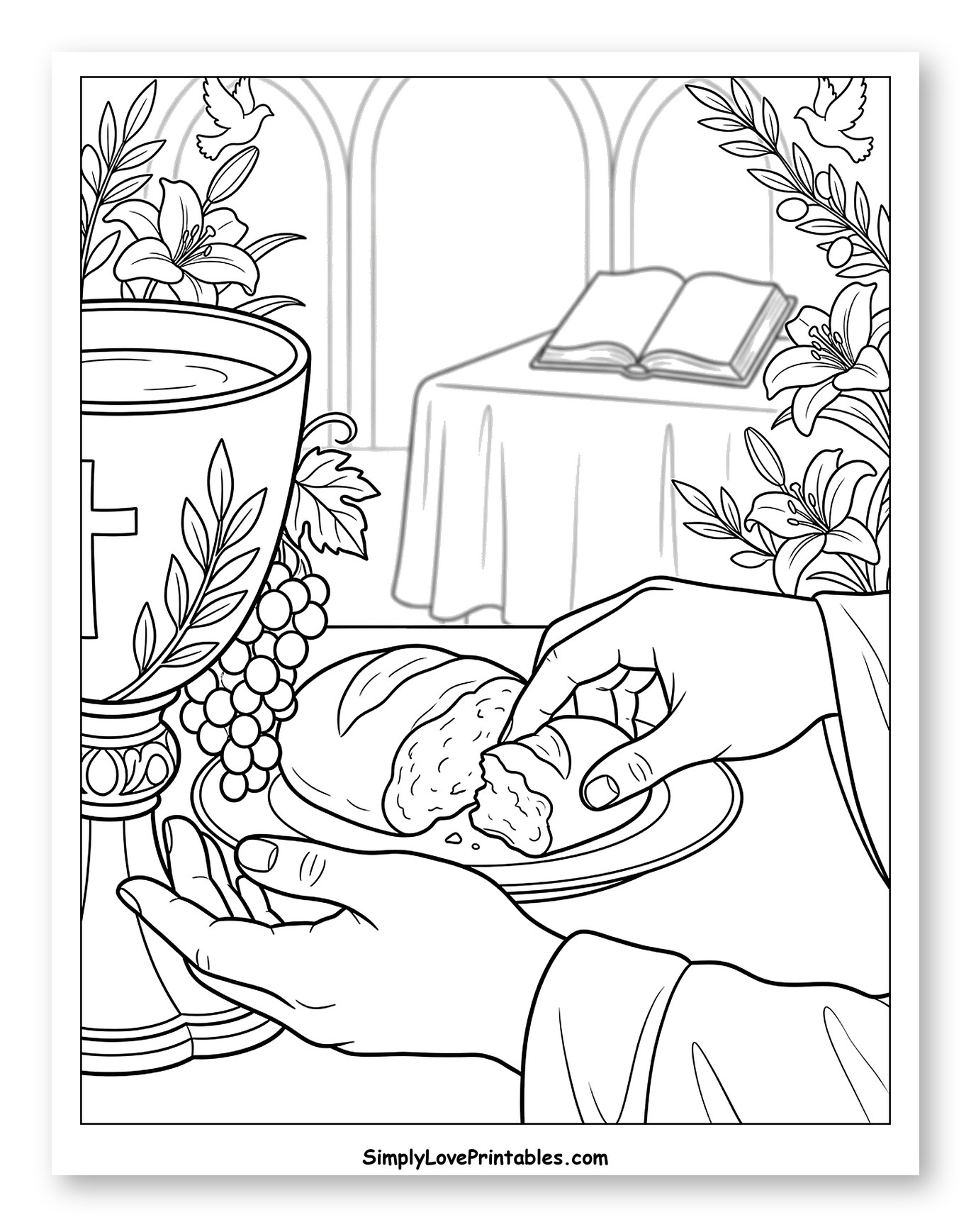 Holy Communion with Chalice and Bread