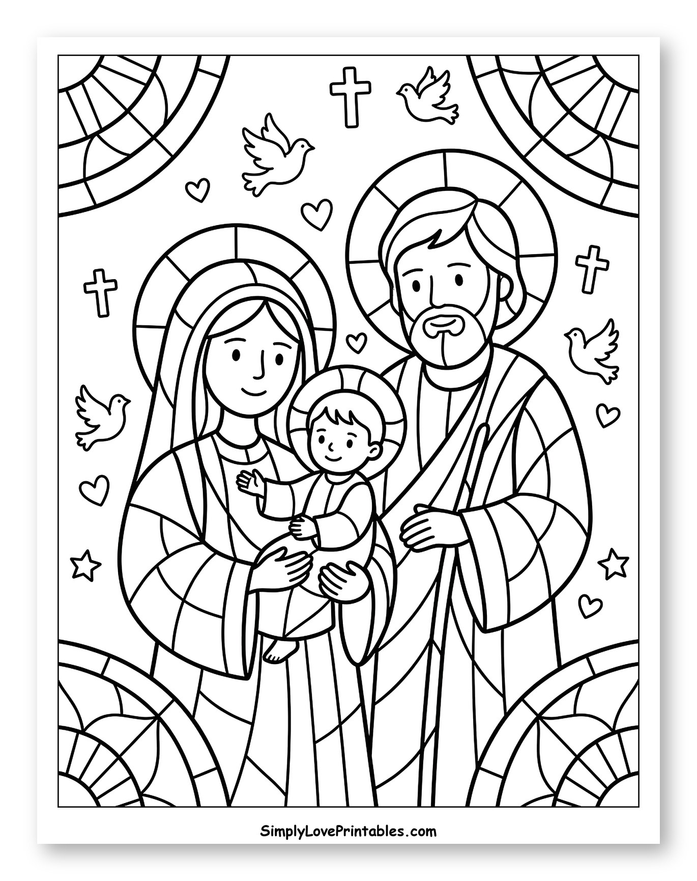 Holy Family Stained Glass Design