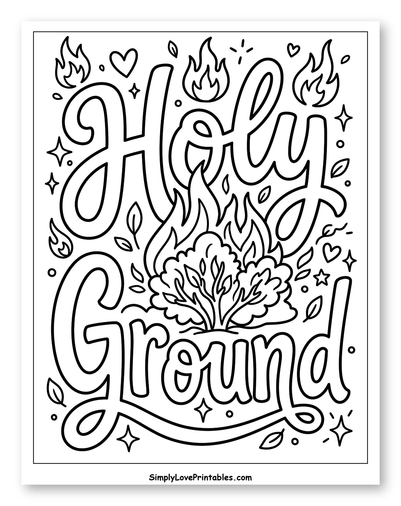 Holy Ground with Burning Bush and Flames