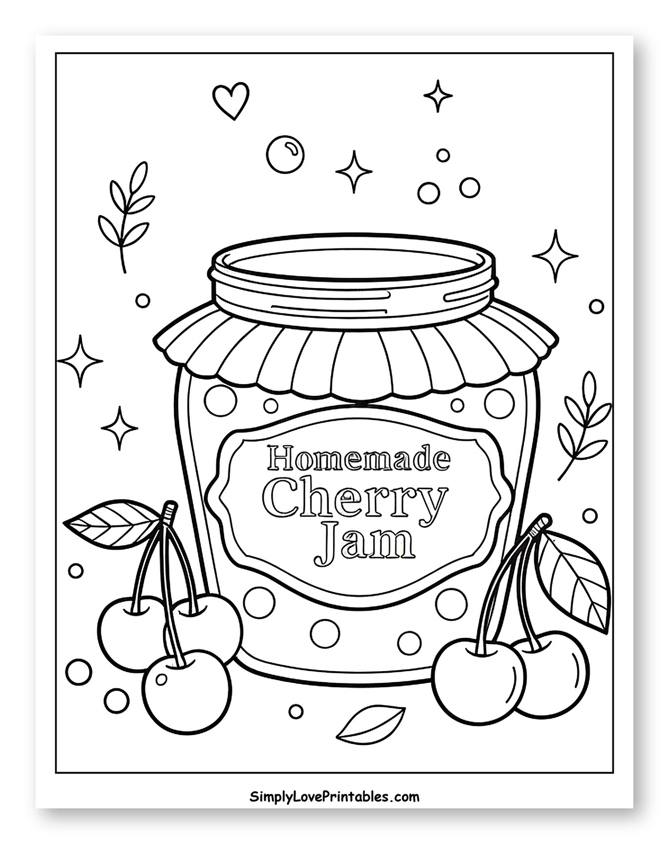 Homemade Cherry Jam Jar with Fresh Cherries