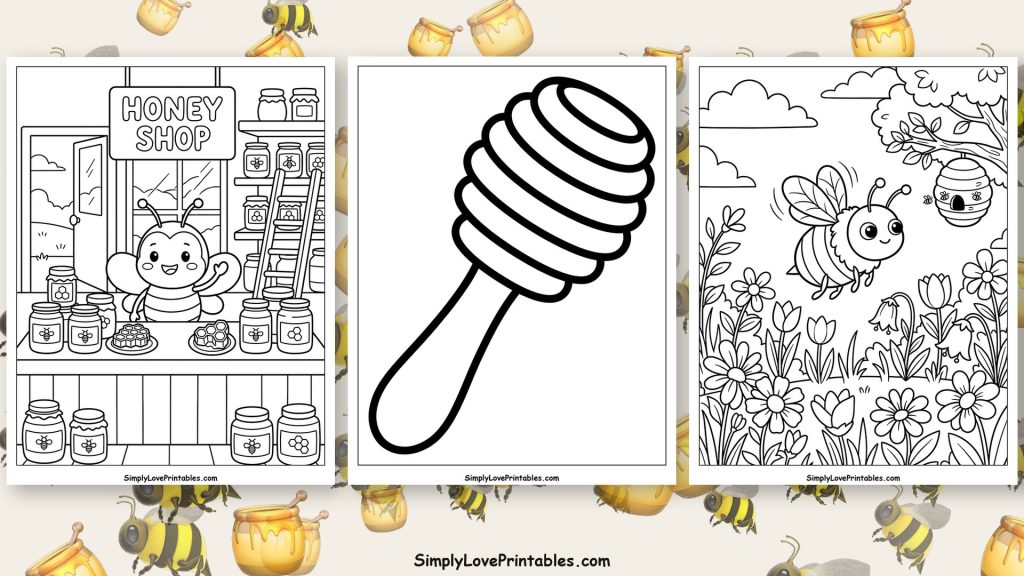 Honey coloring pages featured image