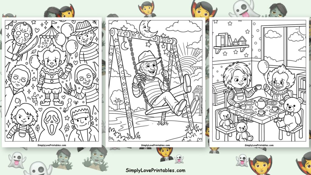 horror movie characters coloring pages featured image