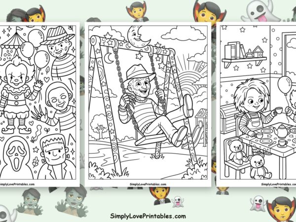 horror movie characters coloring pages featured image