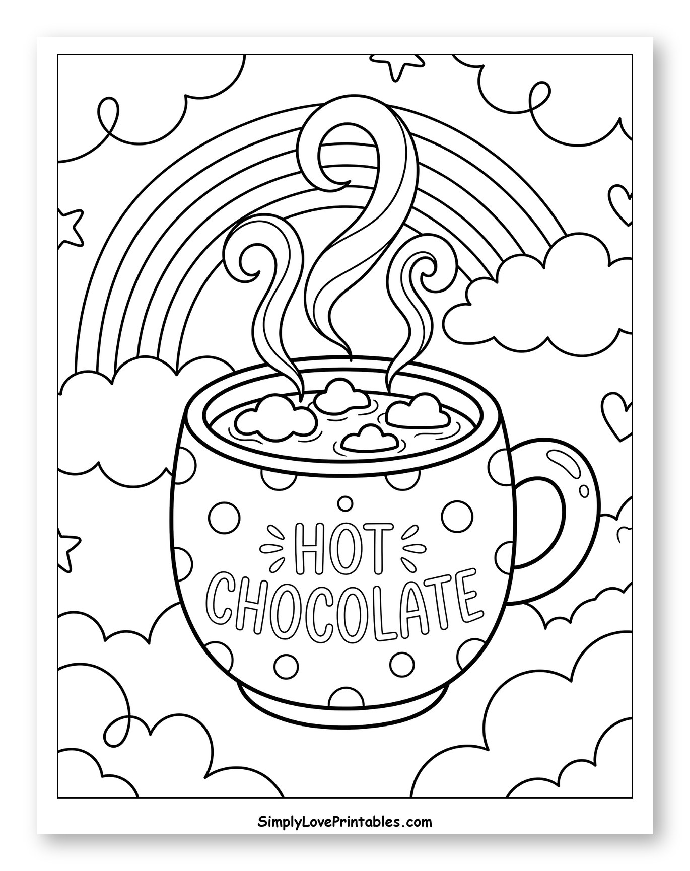 Hot Chocolate Mug Under a Rainbow