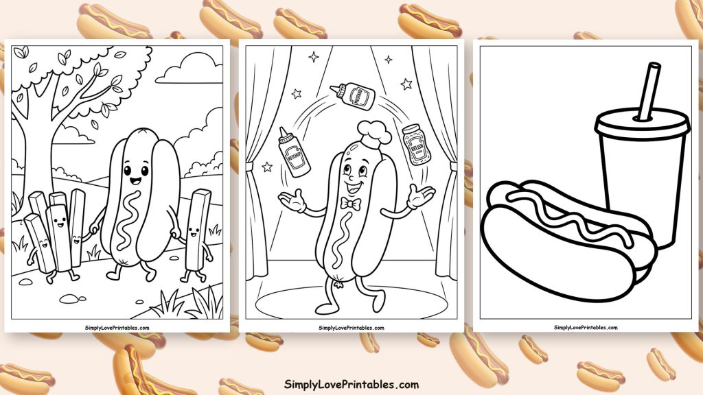 Hot dog coloring pages featured image