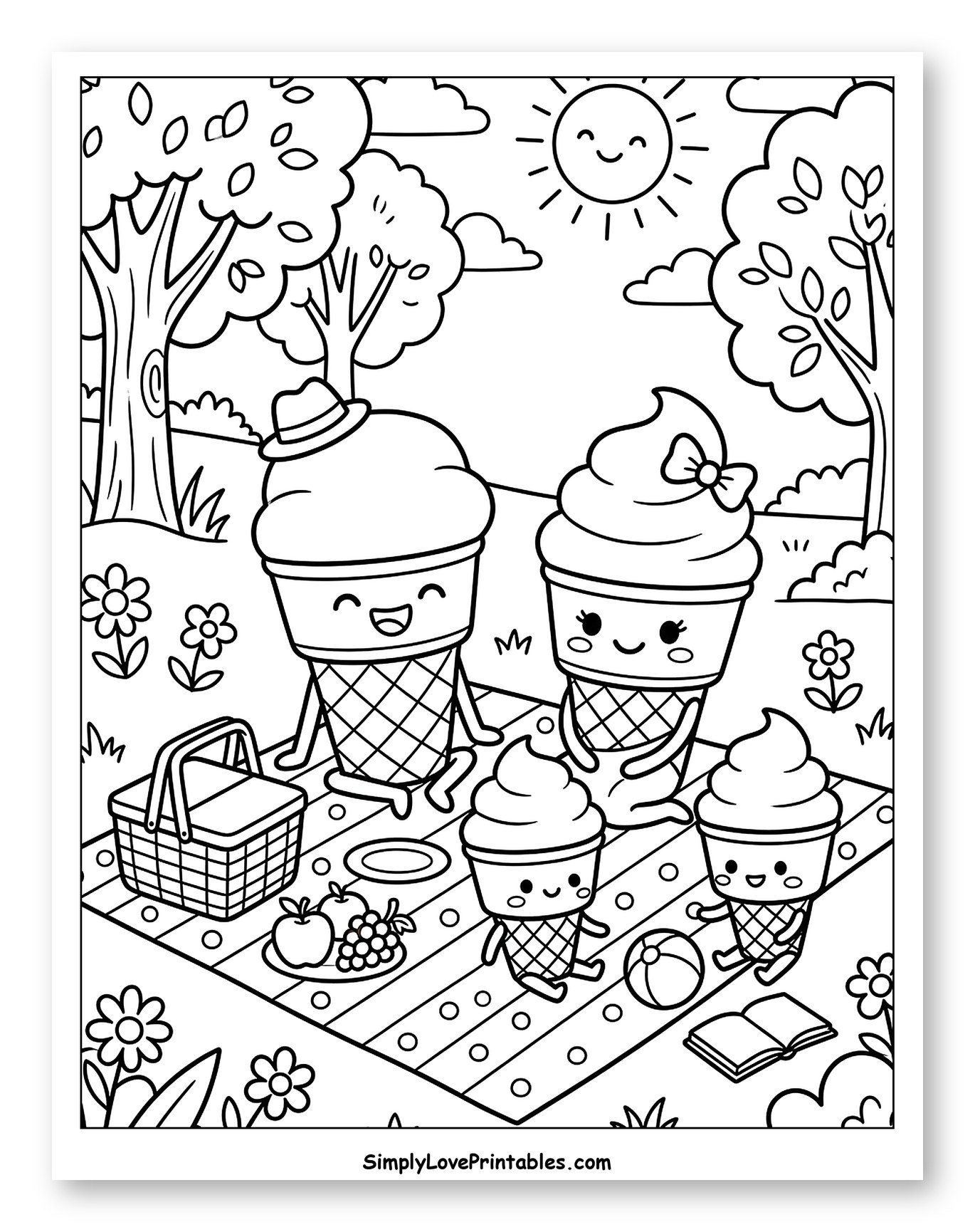 Ice Cream Family Picnic in the Park