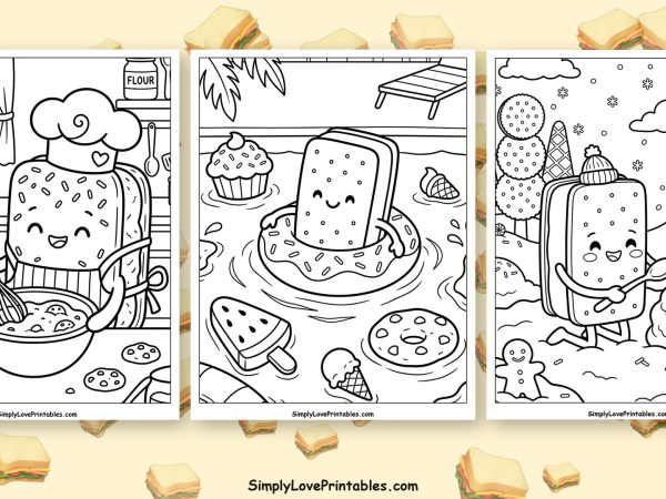 Ice cream sandwiches coloring pages featured image