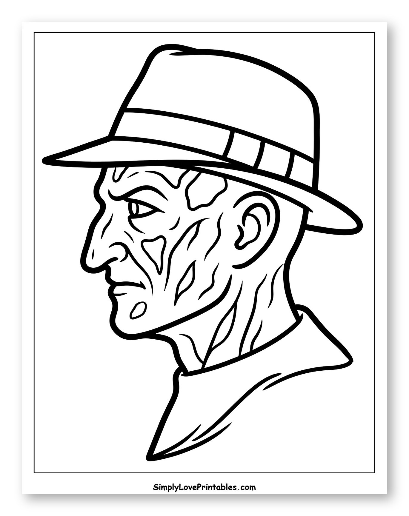 Iconic Freddy Krueger Head in Profile