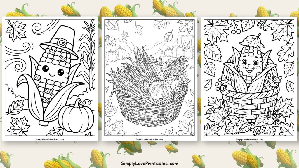 Indian corn coloring pages featured image