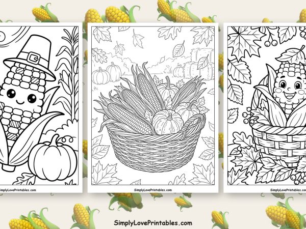 Indian corn coloring pages featured image