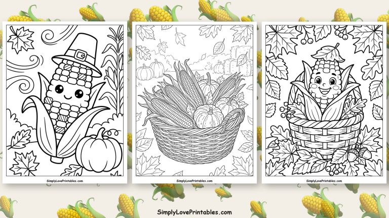 Indian corn coloring pages featured image