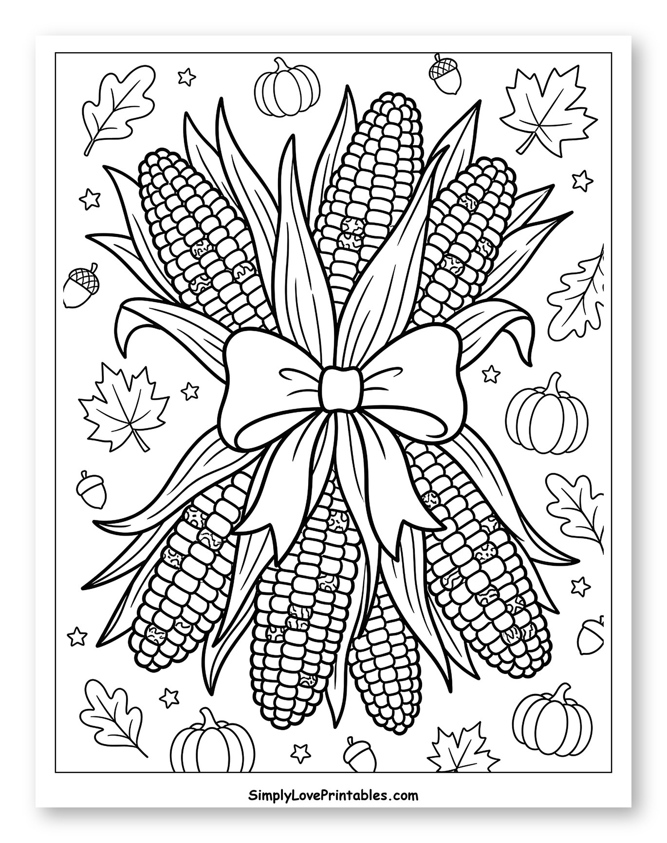 Indian Corn Harvest with Autumn Decorations