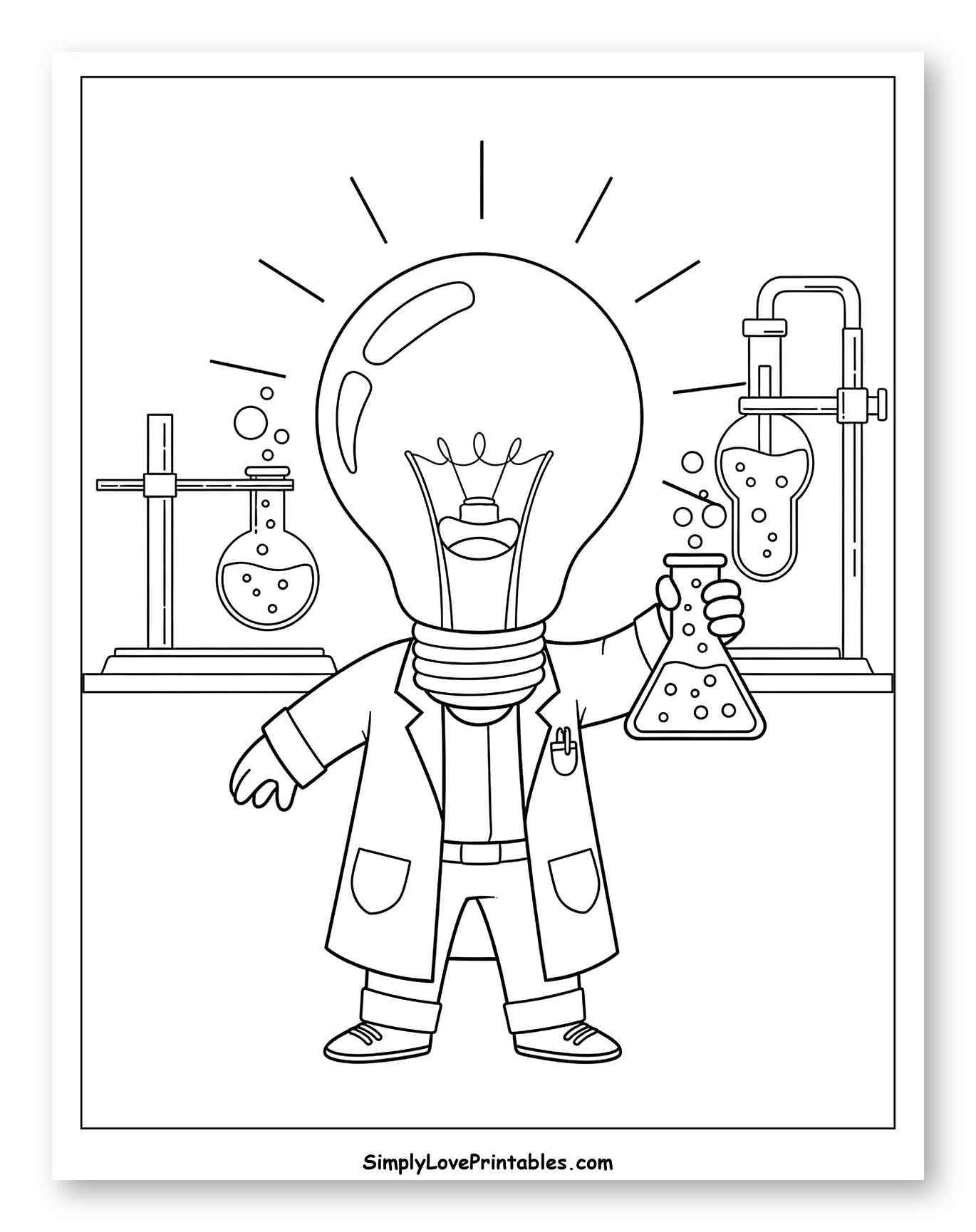 Innovative Scientist with a Light Bulb Head