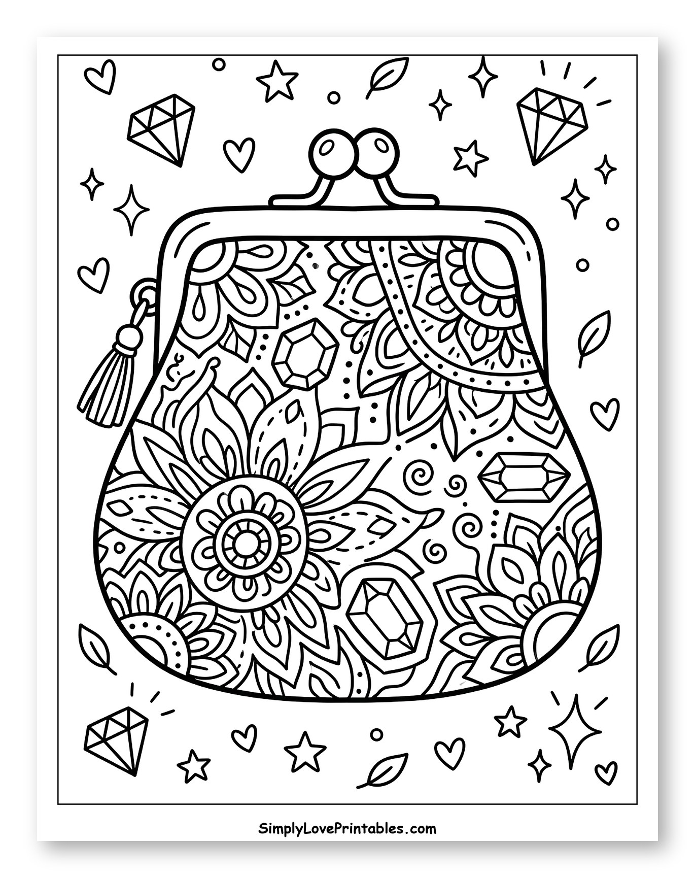Intricate Floral and Gemstone Purse