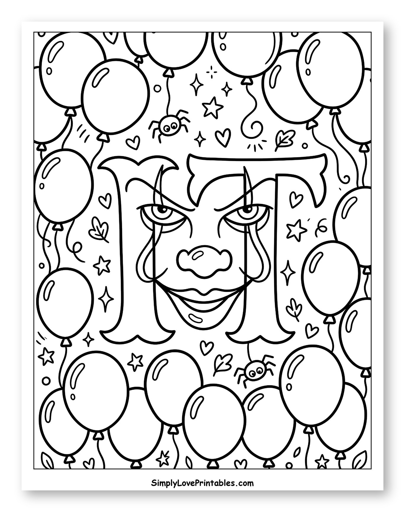 IT Letters as a Pennywise Clown Face