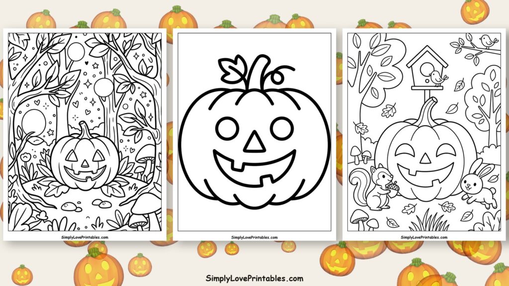 jack-o'-lantern coloring pages featured image