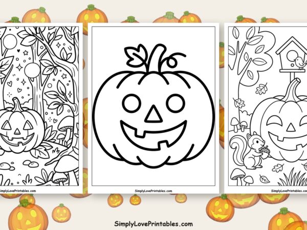 jack-o'-lantern coloring pages featured image